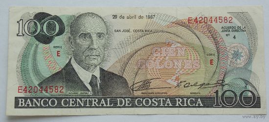 Коста-Рика 100 колонов 1987 (не частая )
