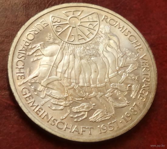 Серебро 0.625! Германия 10 марок, 1987 30 лет подписания Римского договора