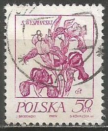 Польша. Цветочные рисунки С.Выспянского. Ирис. 1974г. Mi#2296.