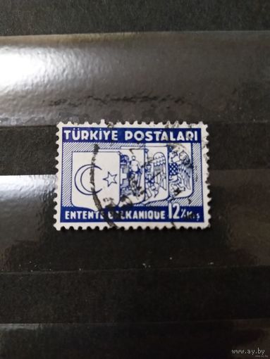 1937 Турция герб дорогая концовка серии заверка хорошая сохранность(3-4)