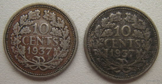 Нидерланды 10 центов 1937 г. Цена за 1 шт.