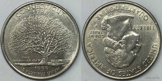 25 центов(квотер) США 1999г P, Коннектикут