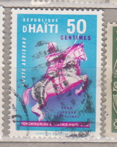 Лошади Всадники Фауна Авиапочта - Празднование Дня Дессалина Гаити 1891 год  лот 1