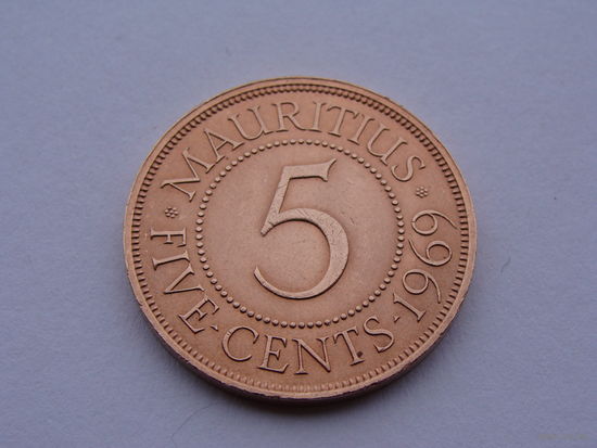 Маврикий. "Британская колония" 5 центов 1969 год КМ#34