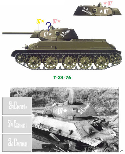 Трафарет для модели танка Т-34-76 - ширина блока с надписью 25 мм.
