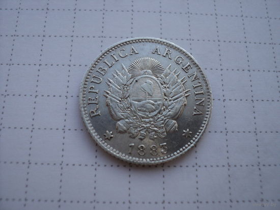 Аргентина 20 сентаво 1883, серебро