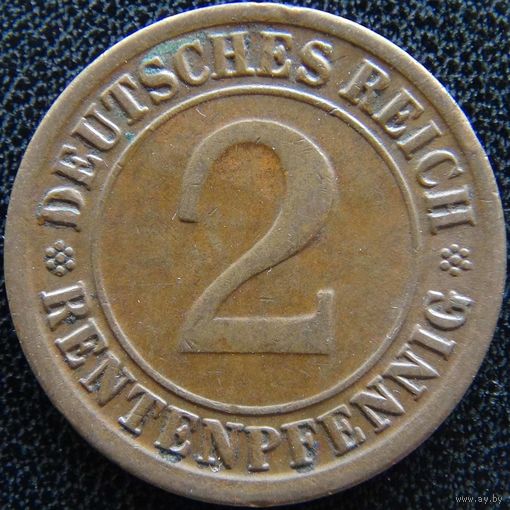 YS: Германия, 2 рентенпфеннига 1923F, KM# 31