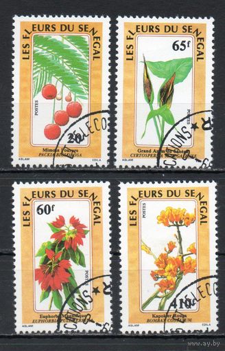 Цветы Сенегал 1988 год серия из 4-х марок
