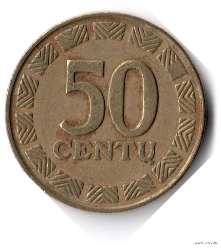 Литва. 50 центов. 2000 г.