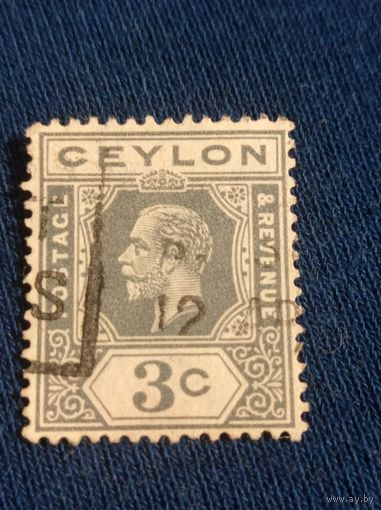 Британский Цейлон 1921 года. 3с
