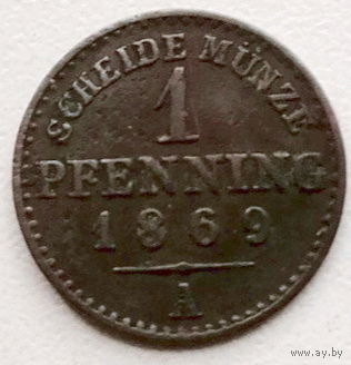 Пруссия 1 пфенниг 1869