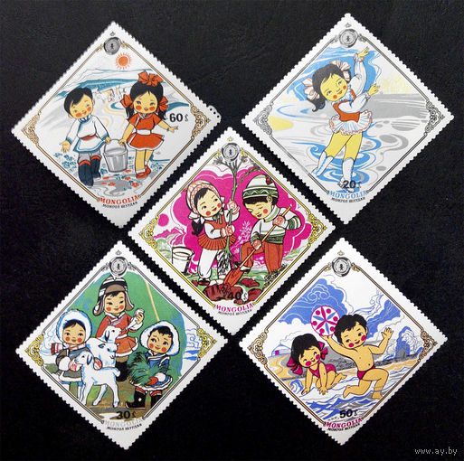 Монголия 1983 г. 10-летие Детского Фонда, 5 марок. Чистые #0080-Ч1P9
