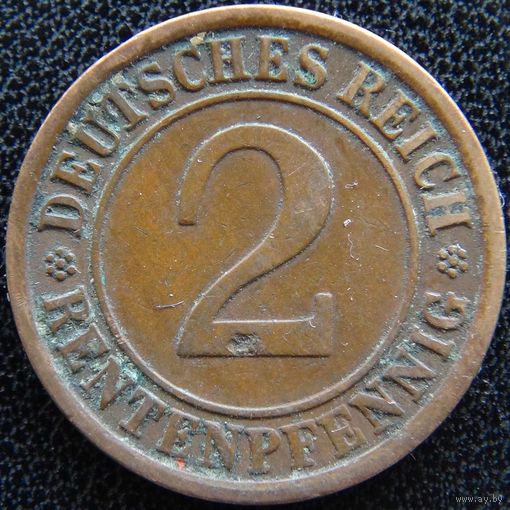 YS: Германия, 2 рентенпфеннига 1924J, KM# 31 (2)