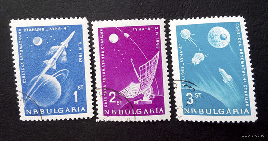 Болгария 1963 г. Космос, полная серия из 3 марок #0032-K1