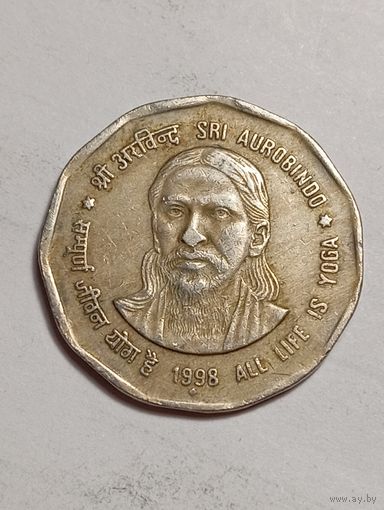 Индия 2 рупии 1998 года .