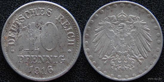 YS: Германия, 10 пфеннигов 1916E, железо, KM# 20