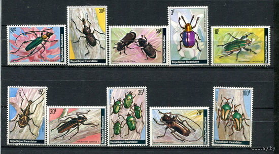 Руанда - 1978 - Жуки - [Mi. 930-939] - полная серия - 10 марок. MNH.  (Лот 94DQ)