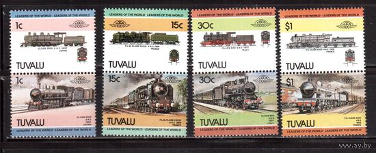 Тувалу-1984,(Мих.248-255)  ** , Железная дорога, Паровозы (полная серия)