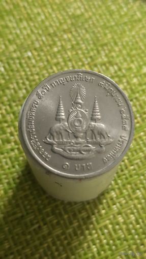 Таиланд 1 бат 1996 г (2539) 50 лет правления Короля Рамы IX
