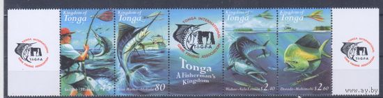 [1880] Тонга 2001. Фауна.Рыбы. СЕРИЯ-СЦЕПКА MNH