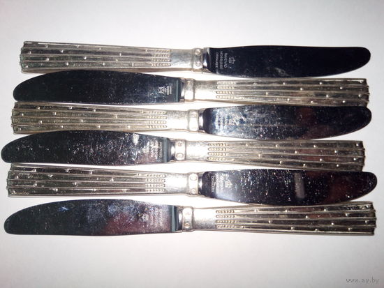 Столовые ножи Дания ручки серебро.