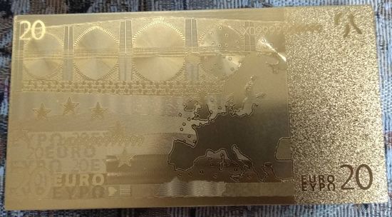 Золотые 20 Евро (копия Европейской купюры)