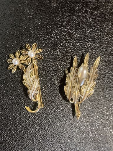 Брошь Цветок Дамаскин Испания инкрустация золотом Серебром 60-е
