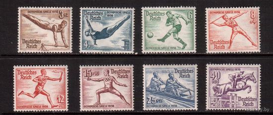 Германия-Рейх-1936 (Мих.609-616) ** , Спорт, ОИ-1936(полная серия)