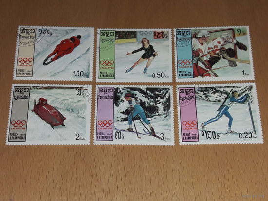 Кампучия (Камбожда) 1987 Спорт. Зимние Олимпийские игры Калгари-88. 6 марок