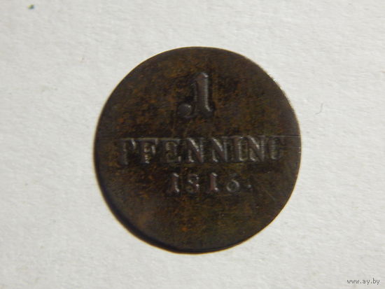 Бавария 1 пфеннинг 1816г