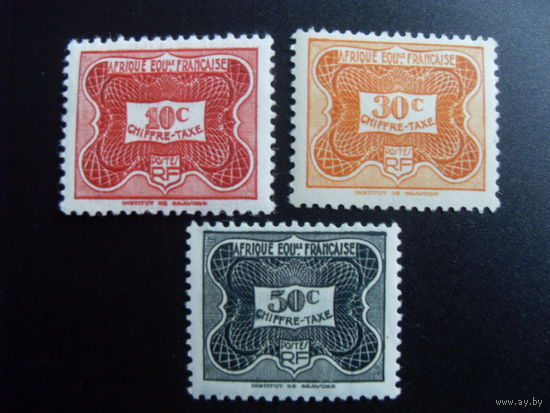 Франция. Французские колонии (Экваториальная Африка) 1947 Mi:FR-EQ P12,13,14 цифра