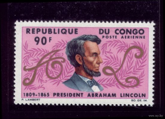 1 марка 1965 год Конго Абрам Линкольн 84