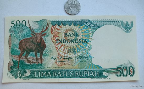 Werty71 Индонезия 500 рупий 1988 UNC банкнота