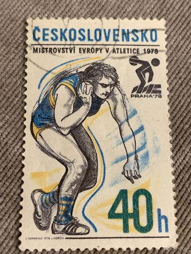 Чехословакия 1978. Чемпионат Европы по атлетике. Марка из серии
