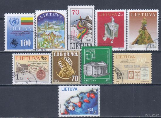 [2776] Литва. 10 гашеных марок.