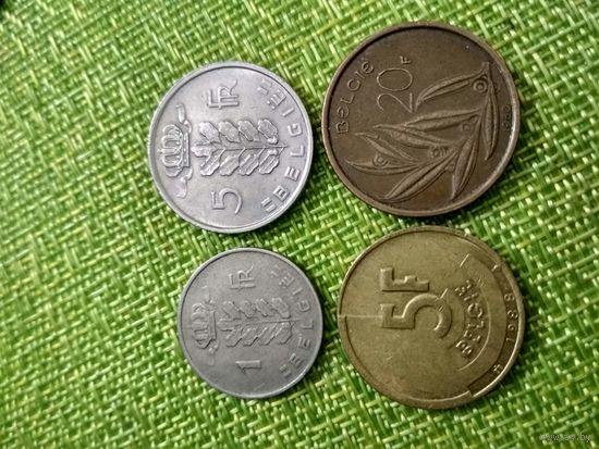 Бельгия лот из 4-х монет