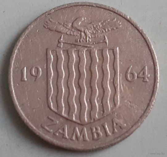 Замбия 6 пенсов, 1964 (12-5-2(в))