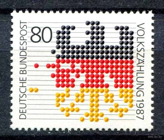 Германия (ФРГ) - 1987г. - Перепись населения - полная серия, MNH с отпечатком [Mi 1309] - 1 марка
