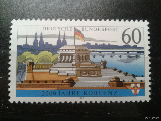 Германия 1992 2000 лет г. Кобленц, герб города** Михель-2,0 евро