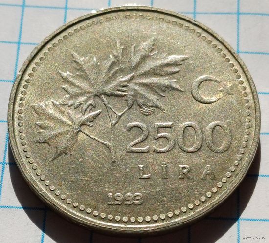 Турция 2500 лир, 1993       ( 1-8-2 )