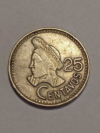 Гватемала 25 центов 1987 года