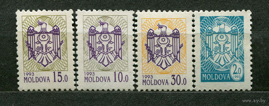 Стандартный выпуск. Молдова. 1993. Серия 4 марки. Чистые