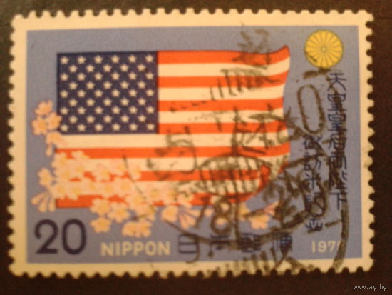 Япония 1975 визит императорской семьи в США, флаг США