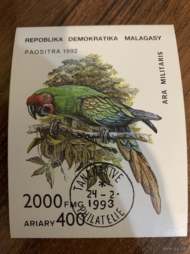 Мадагаскар 1993. Птицы. Попугай. Ара. Блок