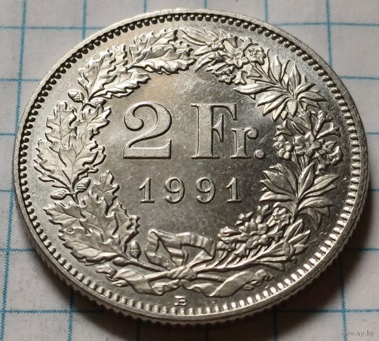 Швейцария 2 франка, 1991    ( 2-11-3 )