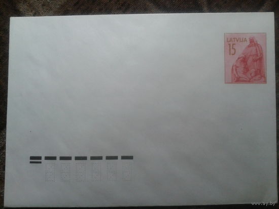 Латвия 1992 маркированный конверт МК памятник