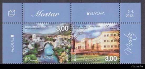 2012 Босния и Герцеговина Мостар 337-338Paar Европа Септ 7,20 евро