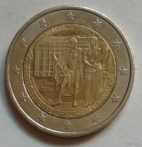 Австрия 2 евро 2016 г. 200 лет Национальному банку