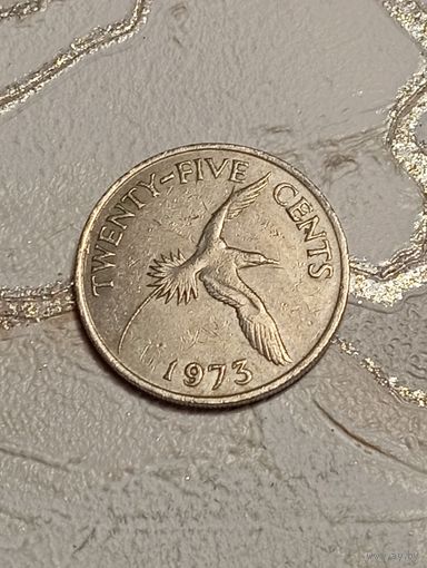 Бермуды 25 центов 1973 года .
