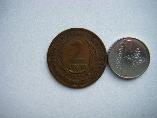 Британские Восточные Карибы 2 цента 1955г.